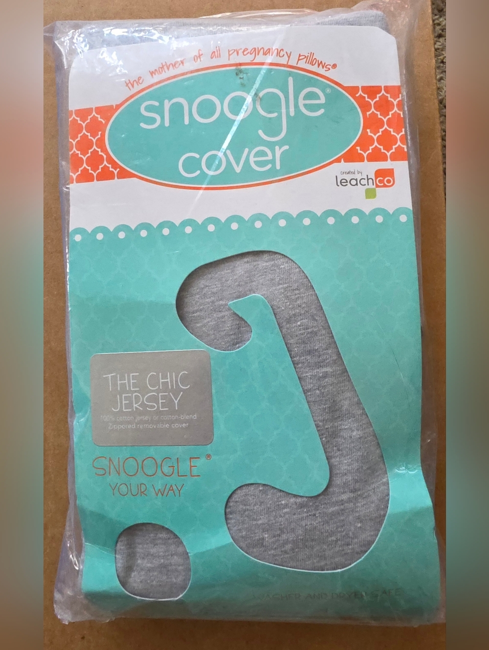Leachco Snoogle Cover in Light Gray Jersey